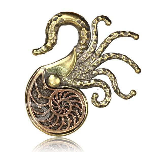 Brass Nautilus Ear Weights PAIR-My Body Piercing Jewellery