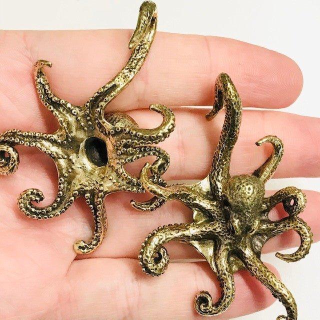 Brass Octopus Ear Weights PAIR-My Body Piercing Jewellery