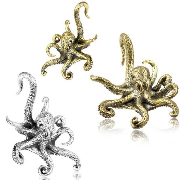 Brass Octopus Ear Weights PAIR-My Body Piercing Jewellery