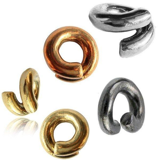 Brass Textured Twist Ear Weights PAIR-My Body Piercing Jewellery