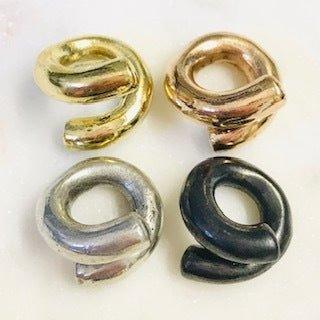 Brass Textured Twist Ear Weights PAIR-My Body Piercing Jewellery