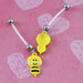 Bumble Bee Pregnancy Belly Bar 14G-My Body Piercing Jewellery