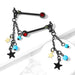 Cat and Stars Nipple Dangle PAIR 14G-My Body Piercing Jewellery