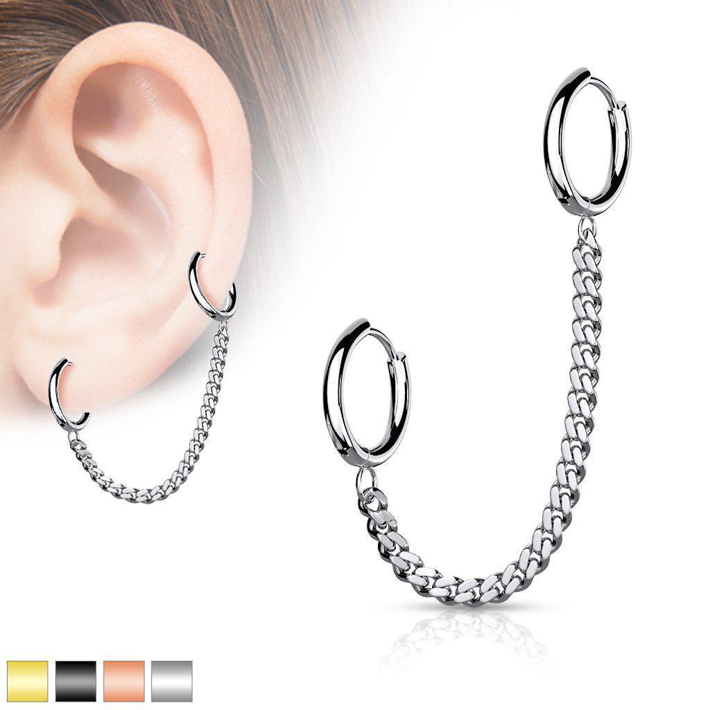 Chain Double Clicker Ring 18G-My Body Piercing Jewellery