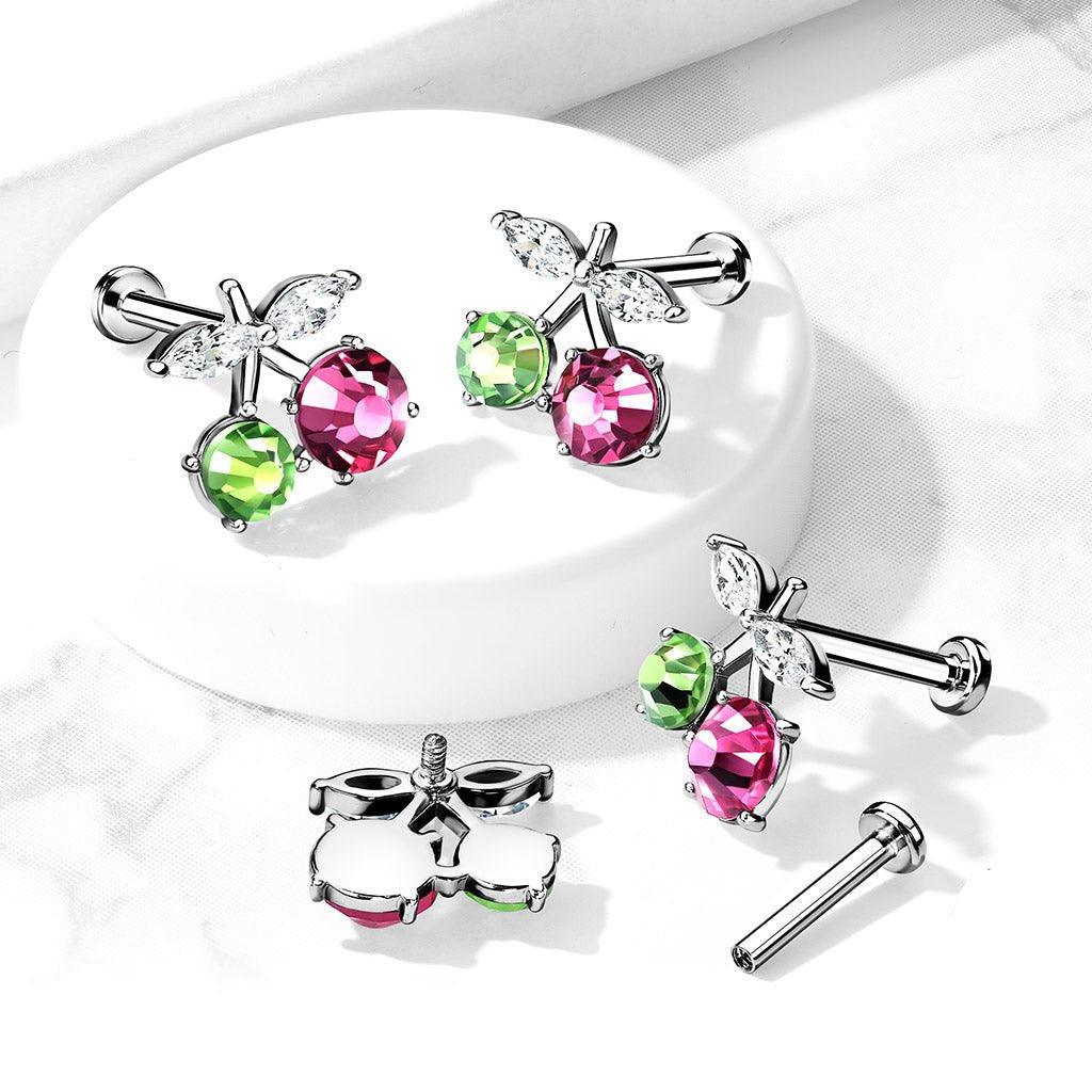 Cherry I.T. Labret 16G-My Body Piercing Jewellery