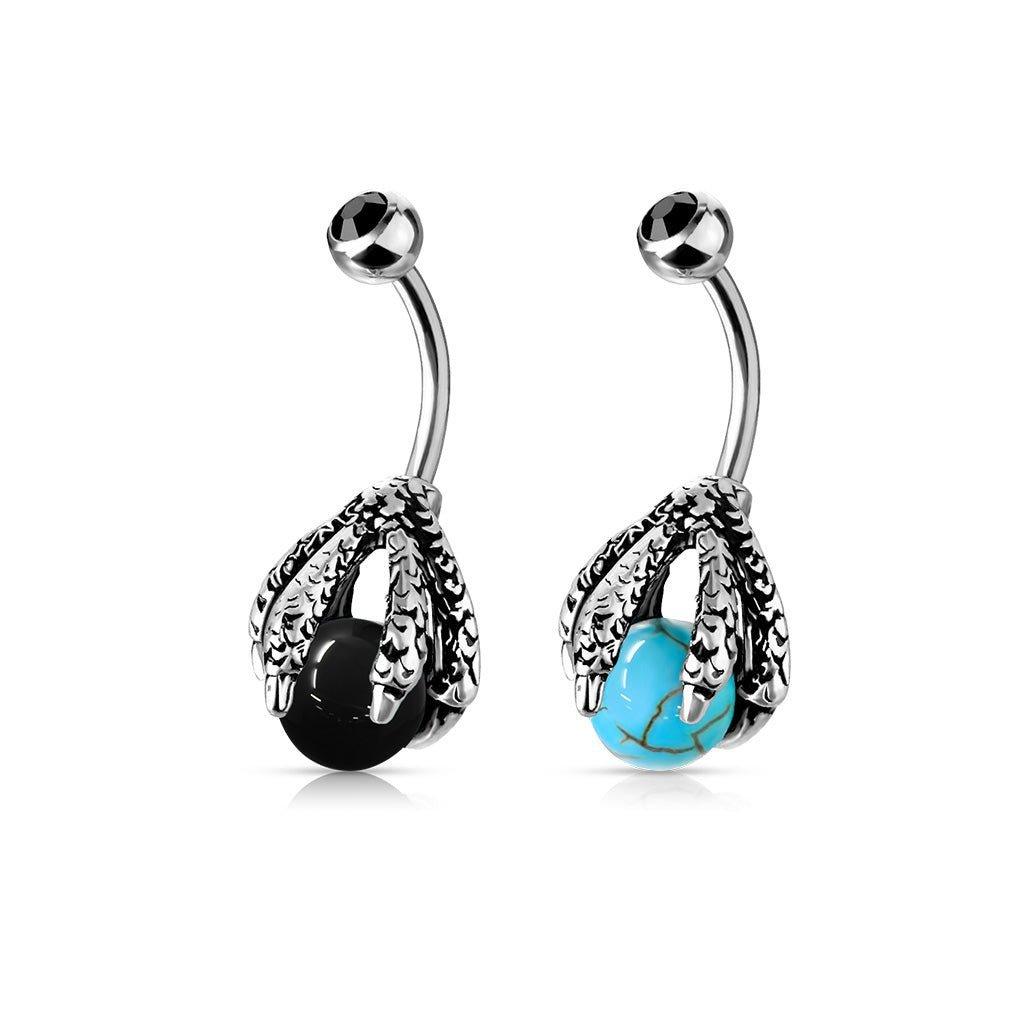 Claw with Orb Belly Bar 14G-My Body Piercing Jewellery