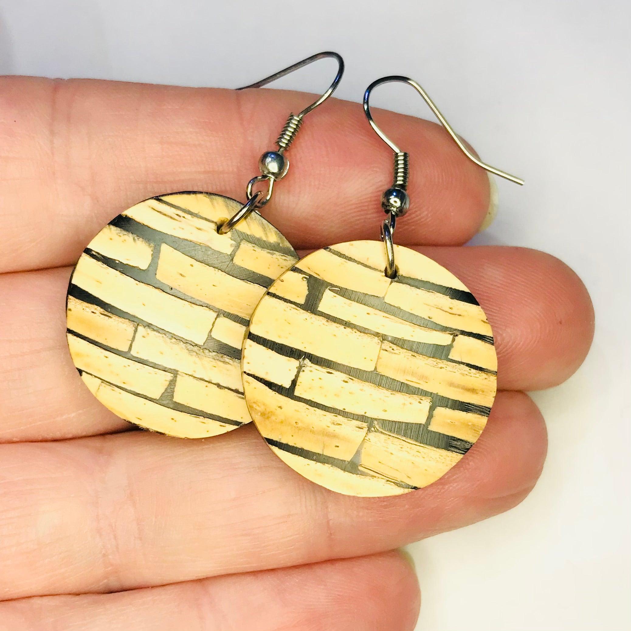 Coconut Disc Earring Hook Pair - My Body Piercing Jewellery