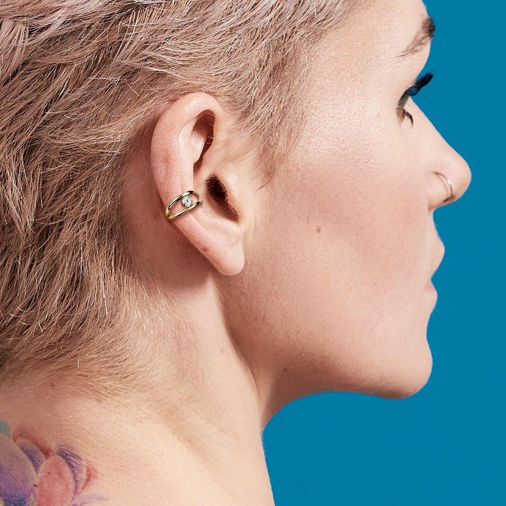 Double Hoop Gem Hinged Ring 16G-My Body Piercing Jewellery