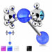 Double Spinner Barbell with Gems 14G-My Body Piercing Jewellery