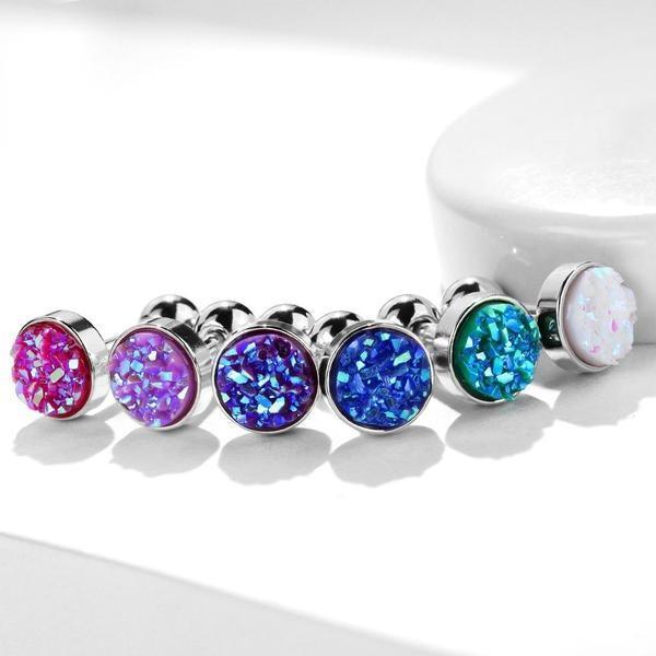 Druzy Resin Cartilage Bar 16G-My Body Piercing Jewellery