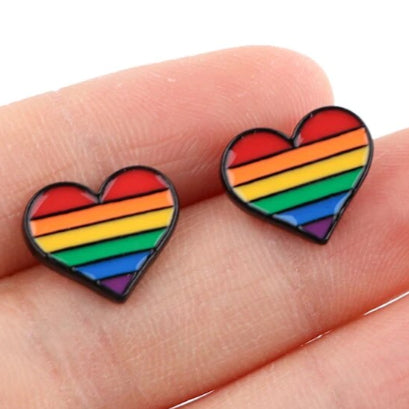 Pride Heart Earrings Pair-My Body Piercing Jewellery