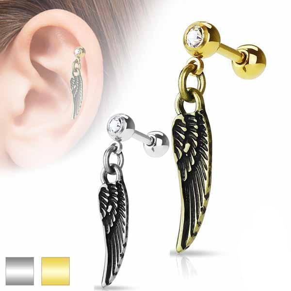 Feather Cartilage Bar 16G-My Body Piercing Jewellery