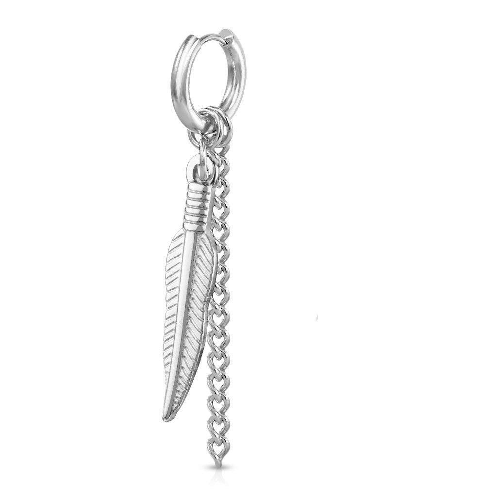 Feather Chain Clicker Ring 18G-My Body Piercing Jewellery