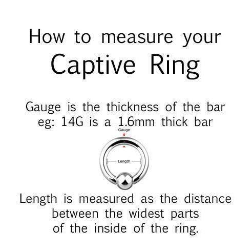 Fixed Side Gem Captive Ring 16G - 14G-My Body Piercing Jewellery