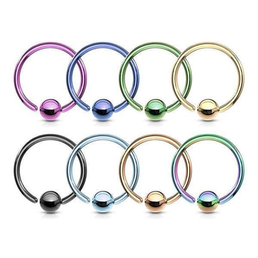Fixed Side IP Captive Ring 22G - 14G-My Body Piercing Jewellery