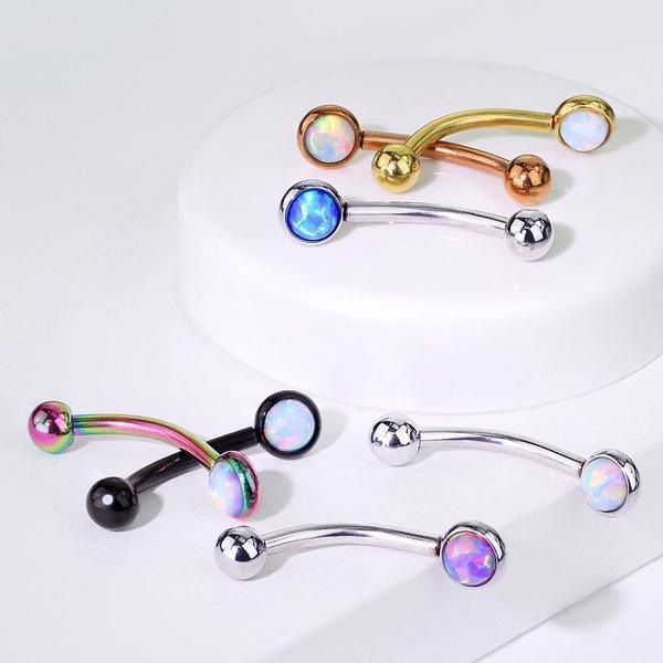 Flat Opal Curve 16G-My Body Piercing Jewellery