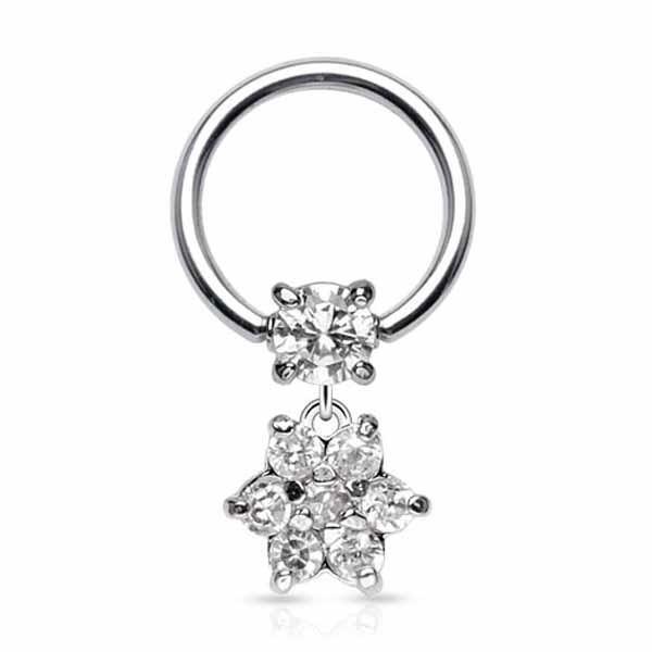 Flower Dangle Captive 16G-My Body Piercing Jewellery