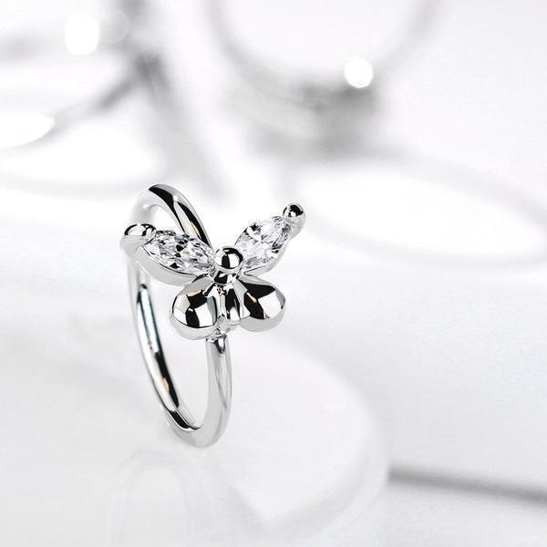 Gem Butterfly Nose Ring 20G-My Body Piercing Jewellery