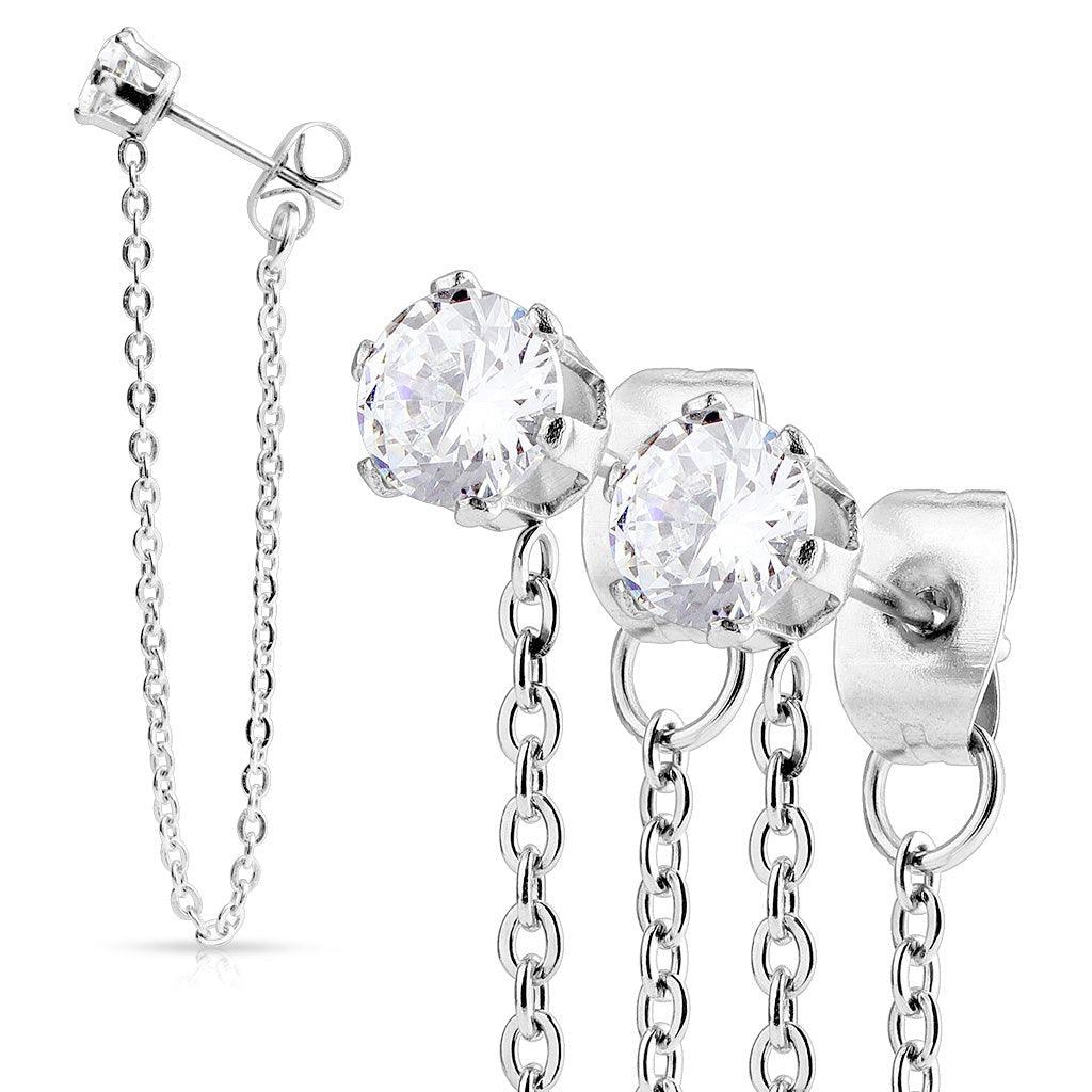 Gem Chain Earrings Pair - My Body Piercing Jewellery