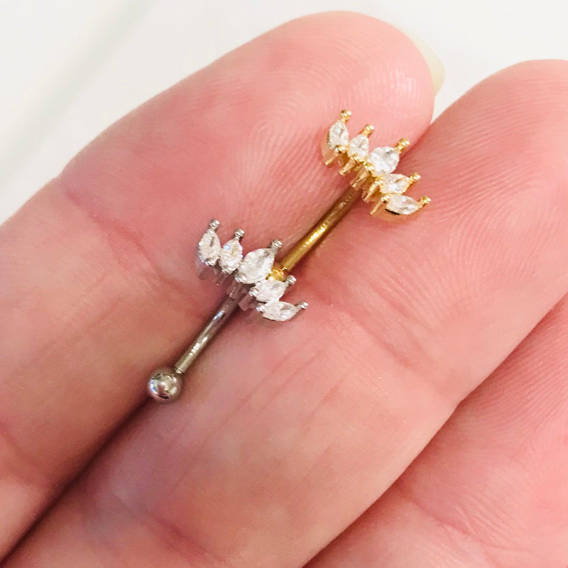 Gem Crown Curve 16G - My Body Piercing Jewellery