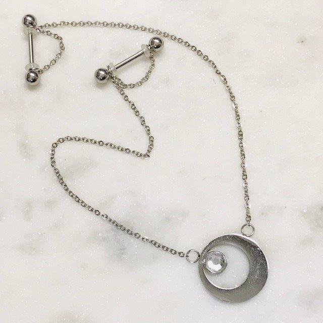 Gem Disc Nipple Chain-My Body Piercing Jewellery