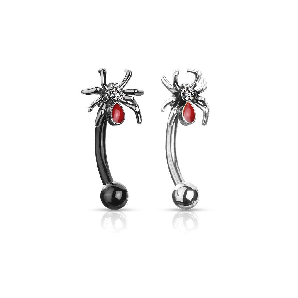 Gem Spider Curve 16G-My Body Piercing Jewellery