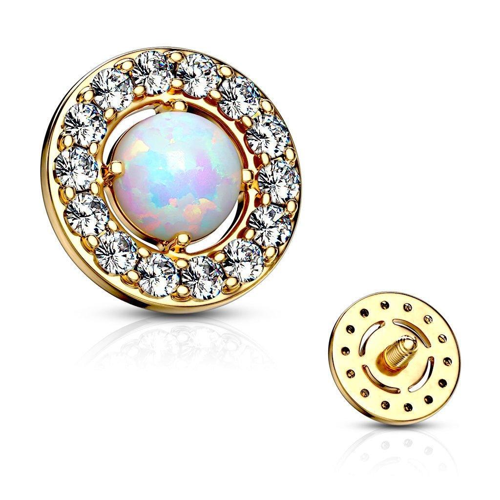 Gemmed Opal Dermal Top 14G-My Body Piercing Jewellery