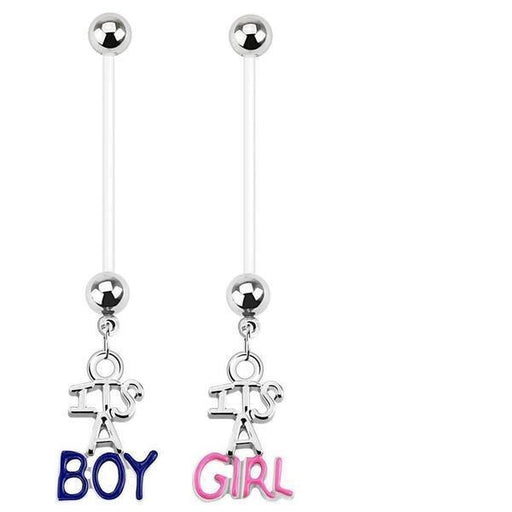 Gender Pregnancy Belly Bar 14G-My Body Piercing Jewellery