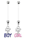 Gender Pregnancy Belly Bar 14G-My Body Piercing Jewellery