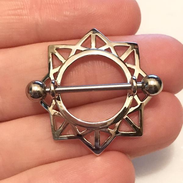 Geometric Nipple Shield 14G (Single)-My Body Piercing Jewellery