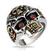Gold Accent Red Eyed Skull Ring-My Body Piercing Jewellery