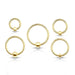 Gold IP Captive Ring 20G-2G-My Body Piercing Jewellery