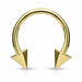 Gold IP Spike Horseshoe 16G 14G-My Body Piercing Jewellery