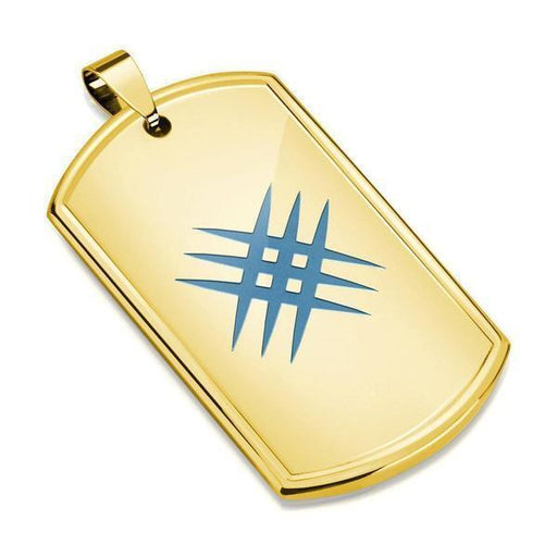 Gold Lazer Etched Stainless Steel Pendant-My Body Piercing Jewellery