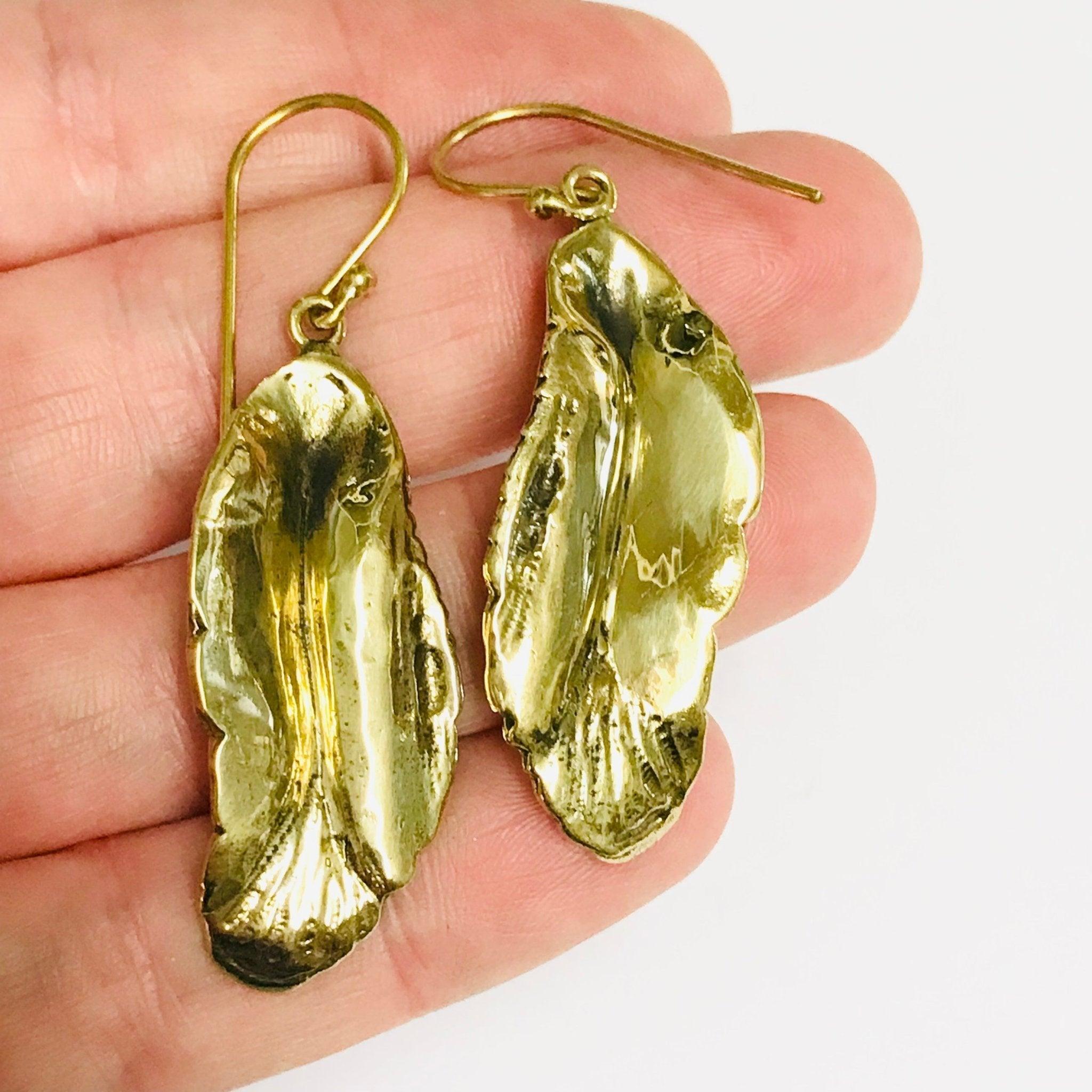 Gold Leaf Earring Hook PAIR-My Body Piercing Jewellery