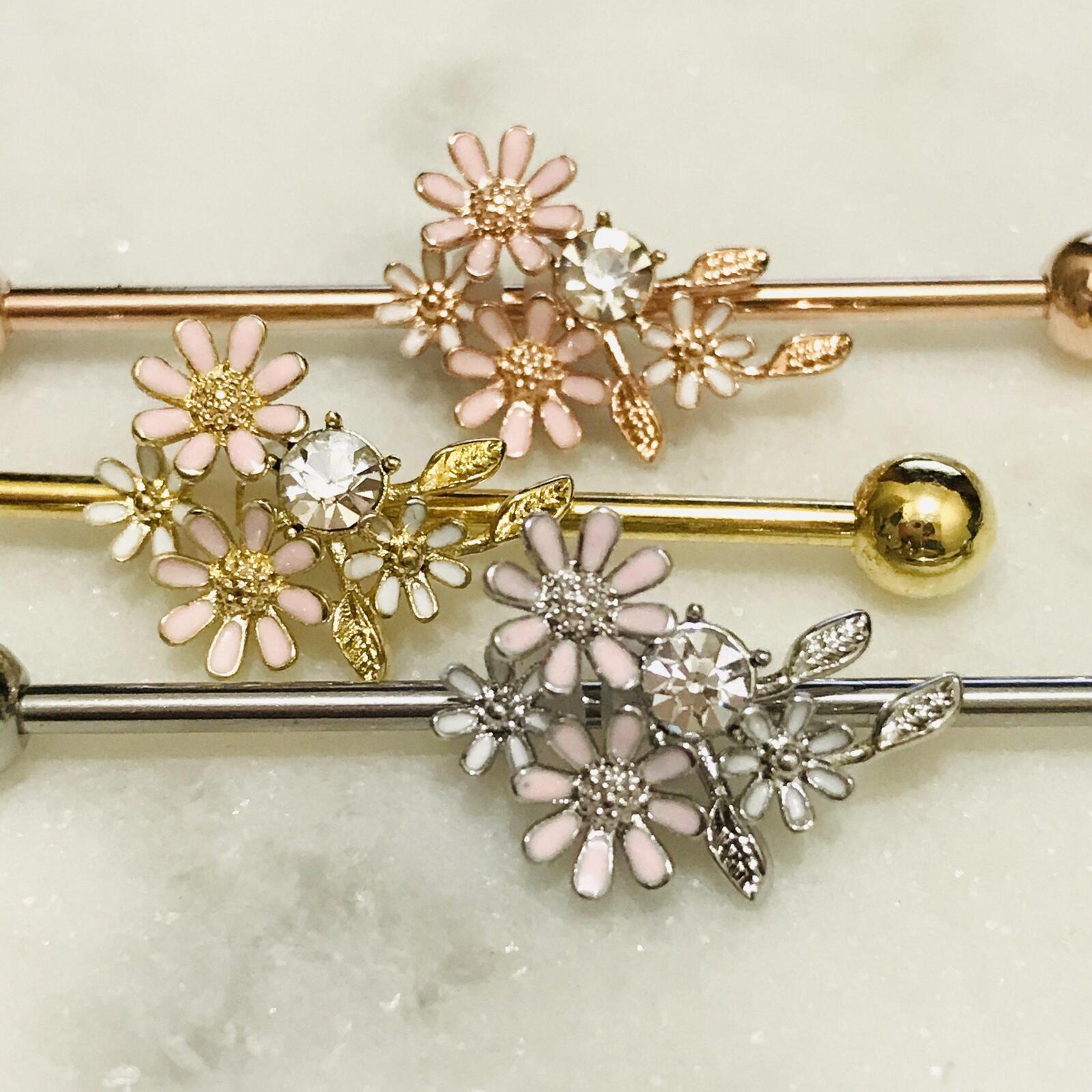 Flower Cluster Industrial 14G 38mm-My Body Piercing Jewellery