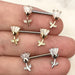 Gold Plated Princess Flower Nipple Bar 14G-My Body Piercing Jewellery