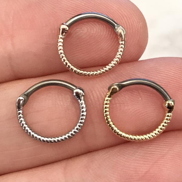 Gold Plated Twisted Septum Clicker 16G-My Body Piercing Jewellery