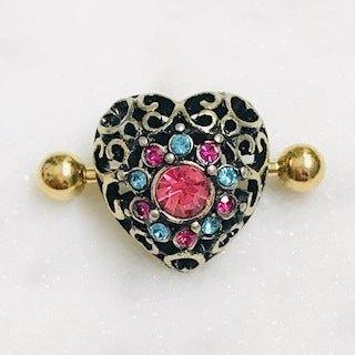 Heart Nipple Shield Cuff 14G (Single)-My Body Piercing Jewellery