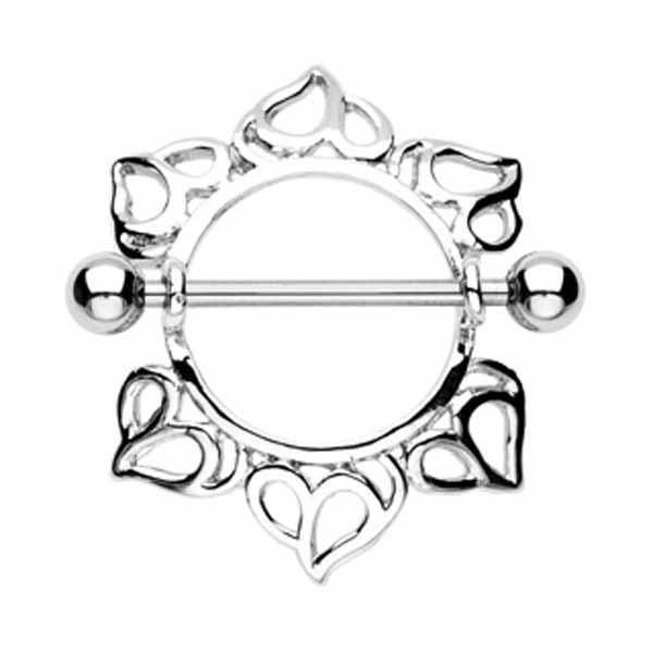 Hearts Nipple Shield 14G (Single)-My Body Piercing Jewellery
