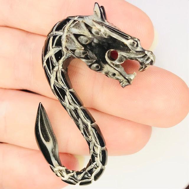 Horn Dragon Hanger 0G 00G Pair - My Body Piercing Jewellery