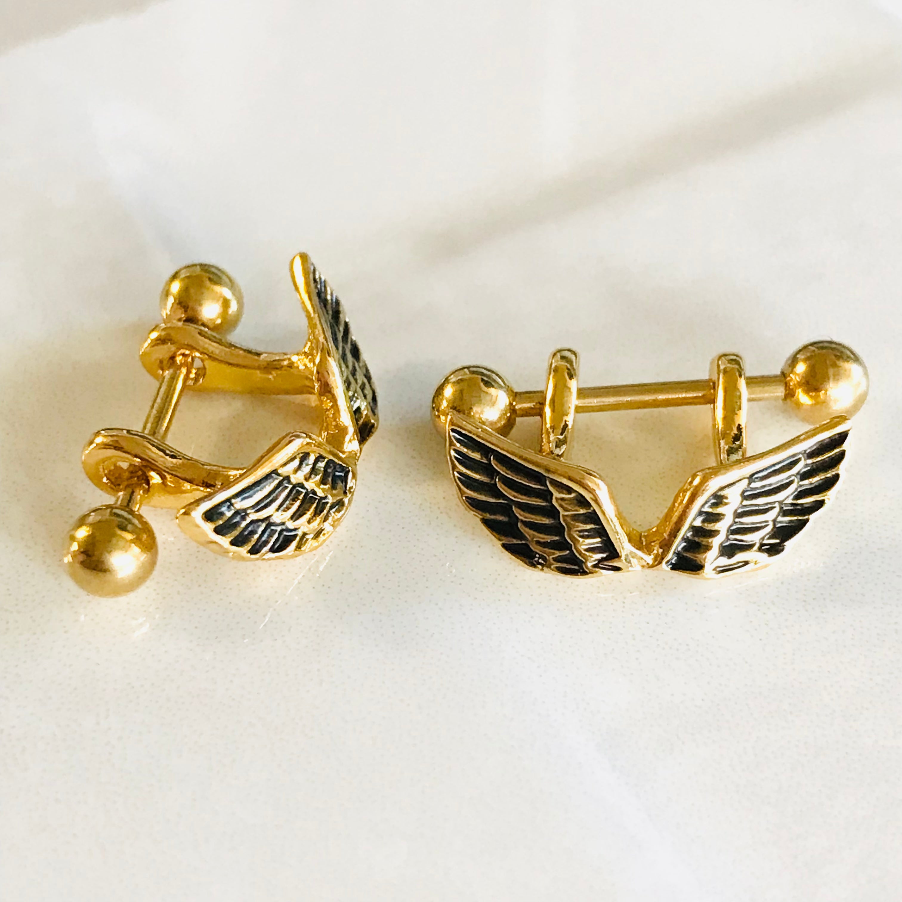 Gold Wings Cartilage Cuff 16G-My Body Piercing Jewellery