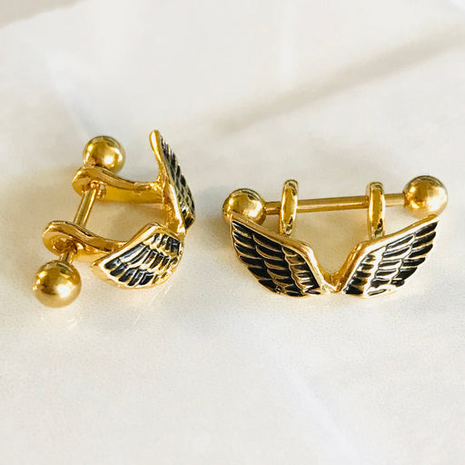 Gold Wings Cartilage Cuff 16G-My Body Piercing Jewellery