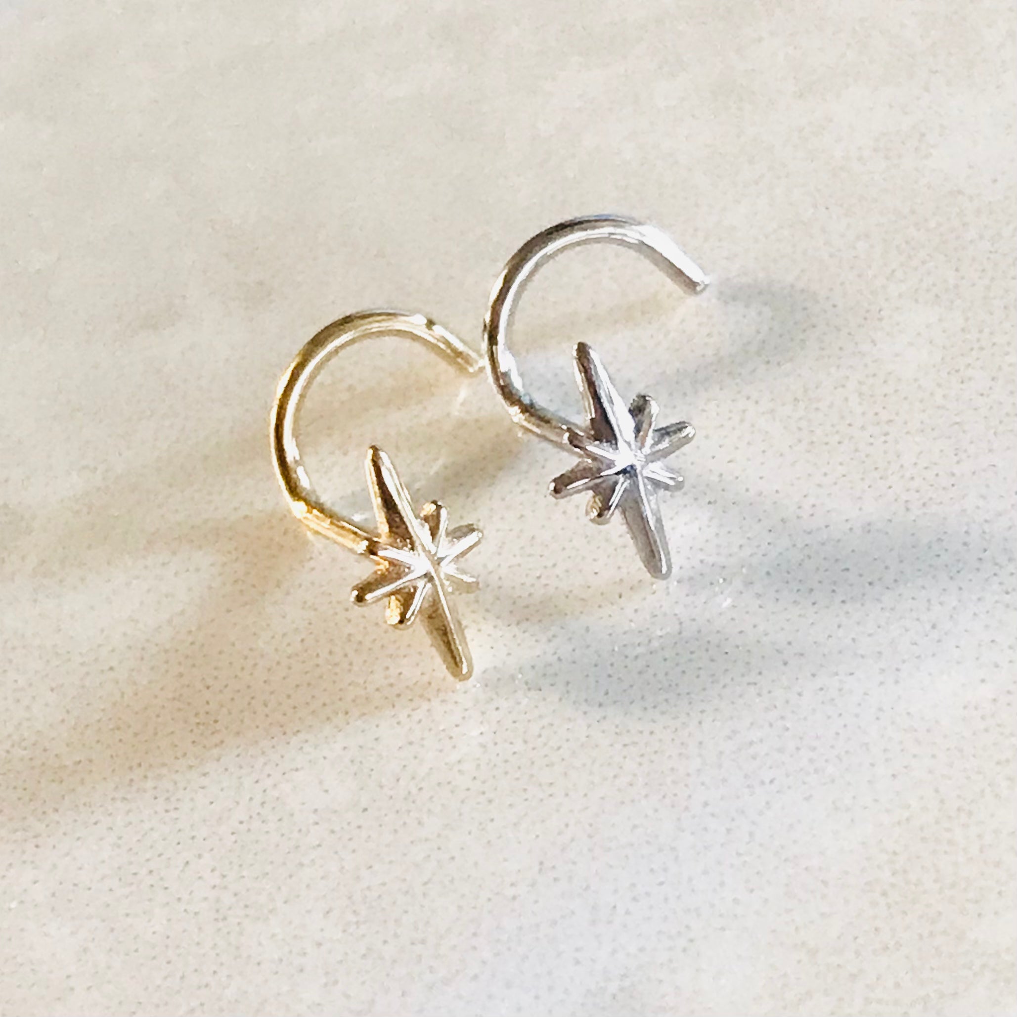 14kt Gold Starburst Nose Screw 20G-My Body Piercing Jewellery