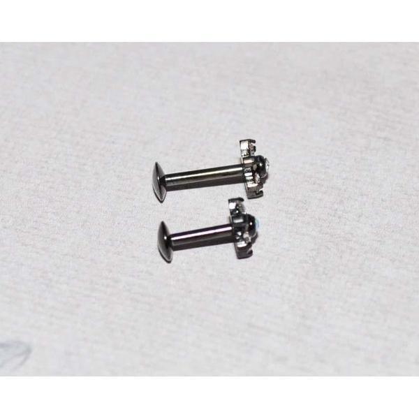 IP 7 Gem Flower Labret 16G-My Body Piercing Jewellery