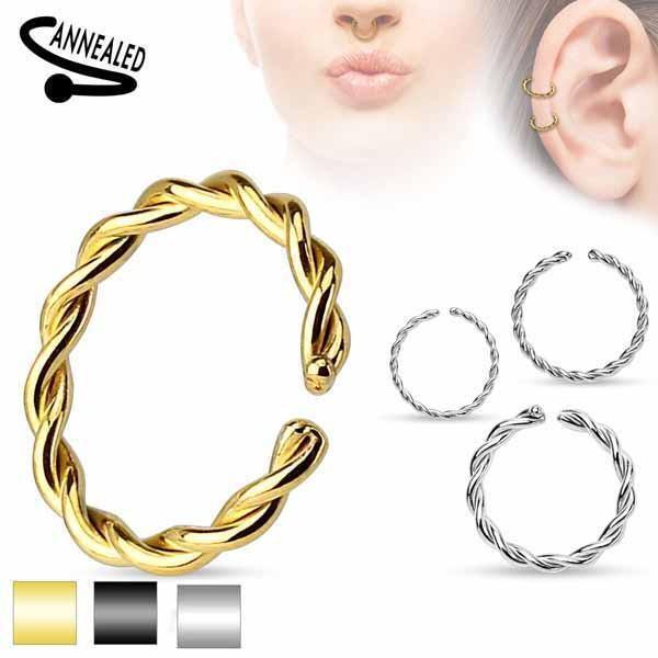 IP Continuous Twist Ring 20G 18G 16G 14G-My Body Piercing Jewellery