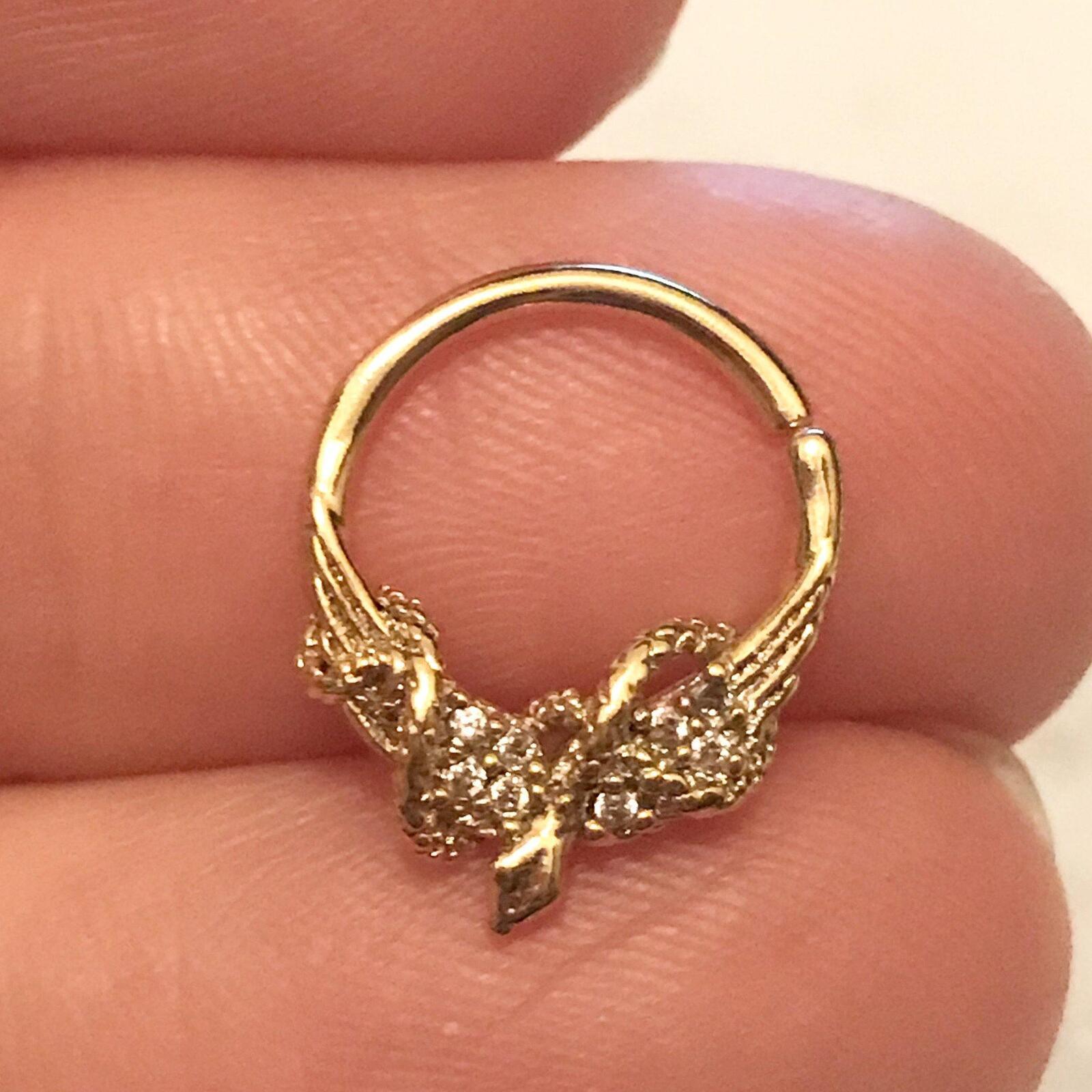 Jewelled Snake Ring 16G-My Body Piercing Jewellery