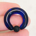 Large Gauge Glass Captive Ring 4mm Dark Blue-My Body Piercing Jewellery