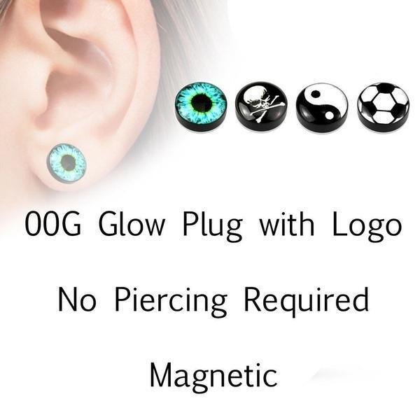 Magnetic Non-Piercing Glow Logo Plug-My Body Piercing Jewellery