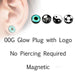 Magnetic Non-Piercing Glow Logo Plug-My Body Piercing Jewellery